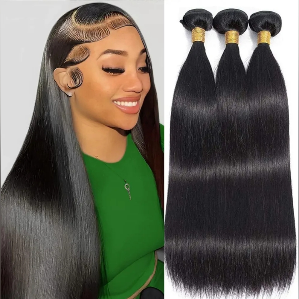 3 Bundles Unprocessed Straight Human Hair Brazilian Virgin Hair (18 20 22 inch